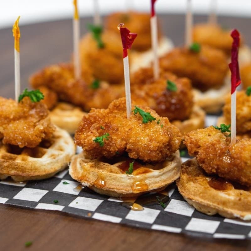 Mini chicken and waffle bites