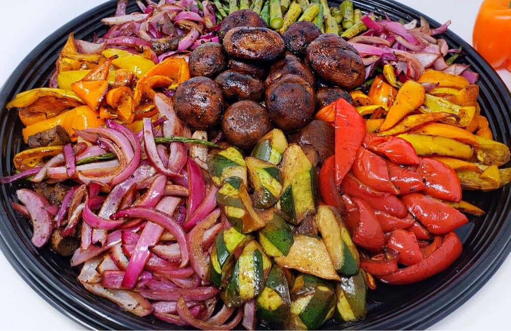 A roasted vegetable platter