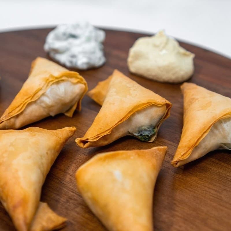 Mini spanakopita triangles