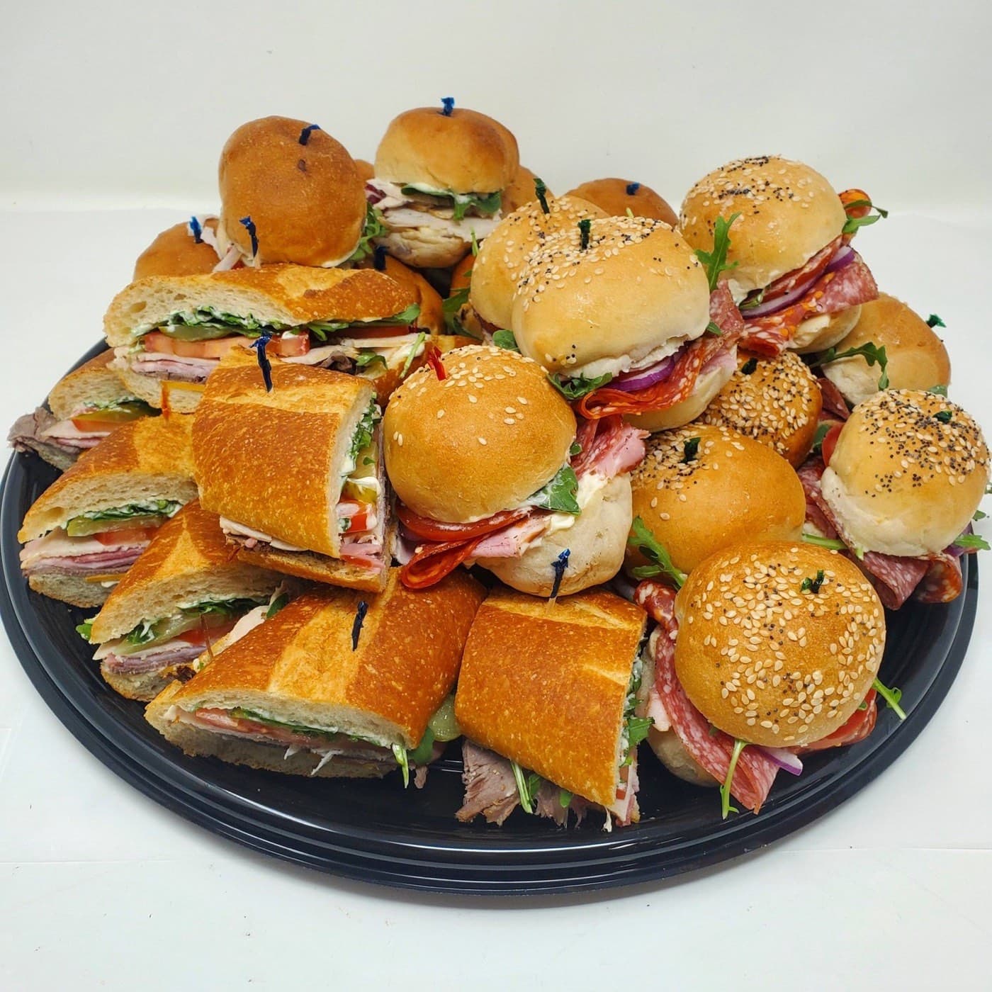 An assorted mini sandwich platter