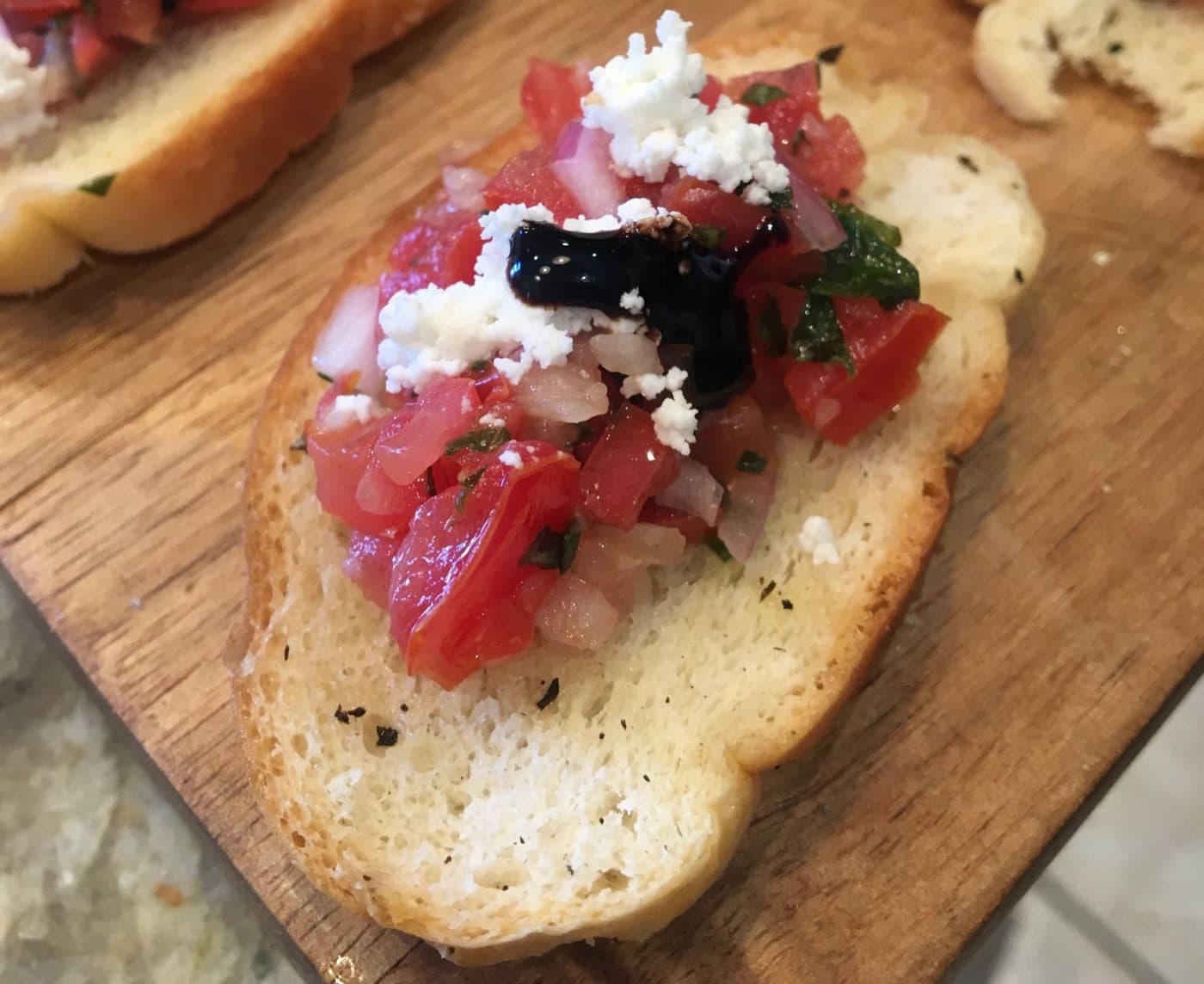Tuscan bruschetta on crostini